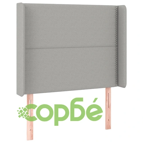 Боксспринг легло с матрак и LED, светлосиво, 90x190 см, плат ➤ топ цена ➤ sorbe.bg