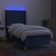 Боксспринг легло с матрак и LED, синя, 90x190 см, плат