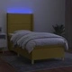 Боксспринг легло с матрак и LED, зелена, 90x190 см, плат