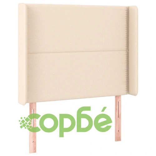 Боксспринг легло с матрак и LED, кремава, 90x200 см, плат ➤ топ цена ➤ sorbe.bg