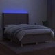 Боксспринг легло с матрак и LED, таупе, 140x200 см, плат