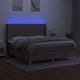 Боксспринг легло с матрак и LED, таупе, 180x200 см, плат