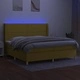 Боксспринг легло с матрак и LED, зелена, 200x200 см, плат