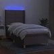 Боксспринг легло с матрак и LED, таупе, 80x200 см, плат