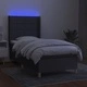 Боксспринг легло с матрак и LED, тъмносива, 90x200 см, плат