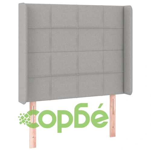 Боксспринг легло с матрак и LED, светлосиво, 100x200 см, плат ➤ топ цена ➤ sorbe.bg