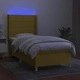 Боксспринг легло с матрак и LED, зелено, 100x200 см, плат