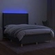 Боксспринг легло с матрак и LED, тъмносиво, 140x190 см, плат