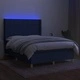 Боксспринг легло с матрак и LED, синьо, 140x200 см, плат