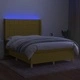 Боксспринг легло с матрак и LED, зелено, 140x200 см, плат