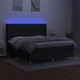 Боксспринг легло с матрак и LED, черно, 180x200 см, плат