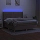 Боксспринг легло с матрак и LED, таупе, 180x200 см, плат