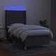 Боксспринг легло с матрак и LED, тъмносиво, 80x200 см, плат