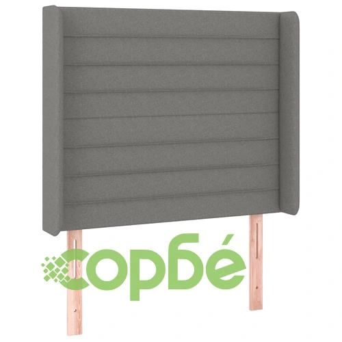 Боксспринг легло с матрак и LED, тъмносива, 90x190 см, плат ➤ топ цена ➤ sorbe.bg