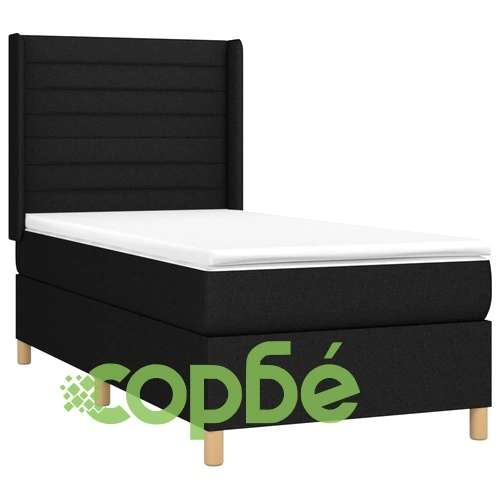 Боксспринг легло с матрак и LED, черно, 100x200 см, плат ➤ топ цена ➤ sorbe.bg