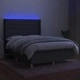 Боксспринг легло с матрак и LED, тъмносиво, 140x190 см, плат