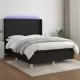Боксспринг легло с матрак и LED, черно, 140x190 см, плат