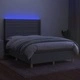 Боксспринг легло с матрак и LED, светлосиво, 140x200 см, плат