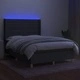 Боксспринг легло с матрак и LED, тъмносиво, 140x200 см, плат