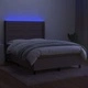 Боксспринг легло с матрак и LED, таупе, 140x200 см, плат