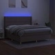 Боксспринг легло с матрак и LED, таупе, 160x200 см, плат