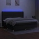 Боксспринг легло с матрак и LED, черна, 200x200 см, плат