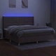 Боксспринг легло с матрак и LED, таупе, 200x200 см, плат