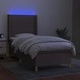 Боксспринг легло с матрак и LED, таупе, 80x200 см, плат
