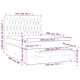 Боксспринг легло с матрак, светлосиво, 140x200 см, кадифе
