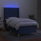 Боксспринг легло с матрак и LED, синя, 90x200 см, плат