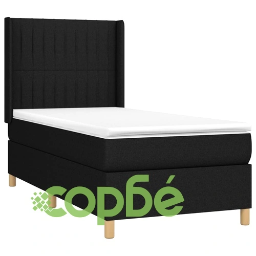 Боксспринг легло с матрак и LED, черно, 100x200 см, плат ➤ топ цена ➤ sorbe.bg