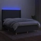 Боксспринг легло с матрак и LED, тъмносиво, 140x200 см, плат