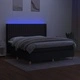 Боксспринг легло с матрак и LED, черно, 160x200 см, плат