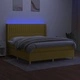 Боксспринг легло с матрак и LED, зелено, 160x200 см, плат