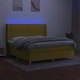 Боксспринг легло с матрак и LED, зелено, 180x200 см, плат