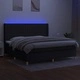 Боксспринг легло с матрак и LED, черна, 200x200 см, плат