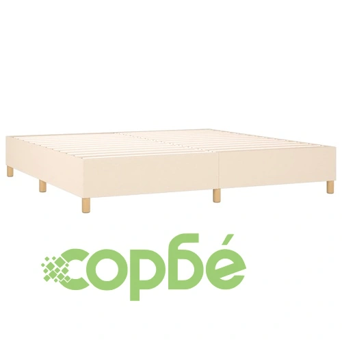 Боксспринг легло с матрак и LED, кремава, 200x200 см, плат ➤ топ цена ➤ sorbe.bg