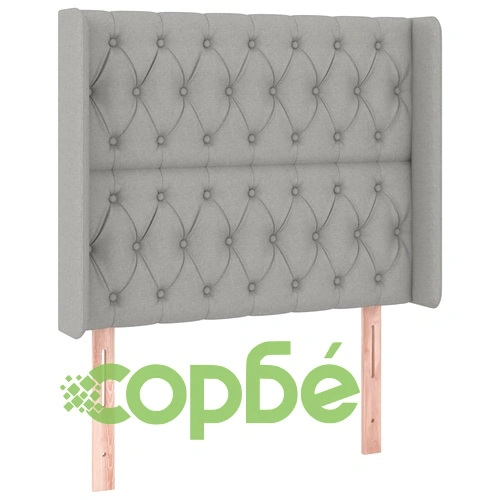 Боксспринг легло с матрак и LED, светлосиво, 90x190 см, плат ➤ топ цена ➤ sorbe.bg