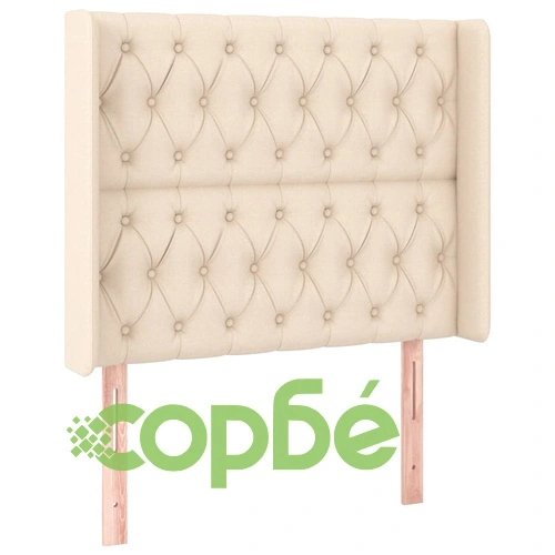 Боксспринг легло с матрак и LED, кремава, 90x190 см, плат ➤ топ цена ➤ sorbe.bg