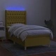 Боксспринг легло с матрак и LED, зелено, 100x200 см, плат