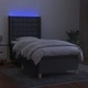 Боксспринг легло с матрак и LED, тъмносива, 90x190 см, плат