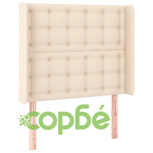 Боксспринг легло с матрак и LED, кремава, 90x190 см, плат ➤ топ цена ➤ sorbe.bg