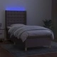 Боксспринг легло с матрак и LED, таупе, 90x200 см, плат