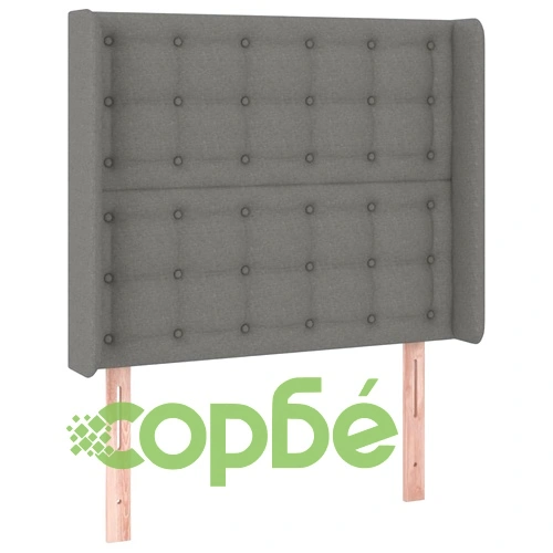 Боксспринг легло с матрак и LED, тъмносиво, 100x200 см, плат ➤ топ цена ➤ sorbe.bg