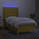 Боксспринг легло с матрак и LED, зелено, 100x200 см, плат