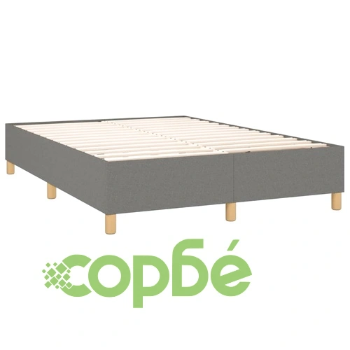 Боксспринг легло с матрак и LED, тъмносиво, 140x190 см, плат ➤ топ цена ➤ sorbe.bg