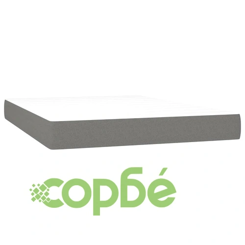 Боксспринг легло с матрак и LED, тъмносиво, 140x190 см, плат ➤ топ цена ➤ sorbe.bg