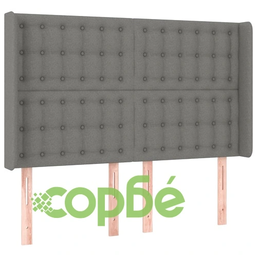 Боксспринг легло с матрак и LED, тъмносиво, 140x190 см, плат ➤ топ цена ➤ sorbe.bg