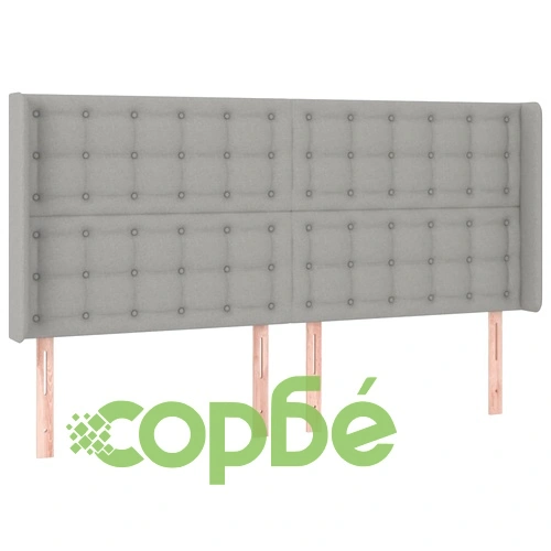Боксспринг легло с матрак и LED, светлосиво, 180x200 см, плат ➤ топ цена ➤ sorbe.bg