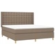 Боксспринг легло с матрак и LED, таупе, 180x200 см, плат
